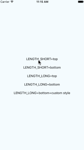 A react native module to show toast like android