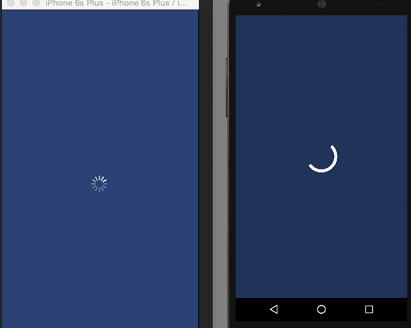 Native iOS and Android loading spinner (progress bar indicator) overlay