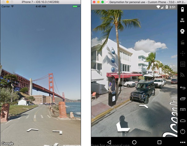 React Native Google's Panorama/StreetView component