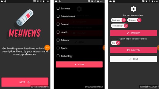 Android only react native news app
