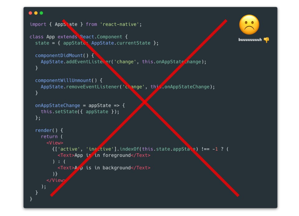 A declarative way to use react-native's AppState