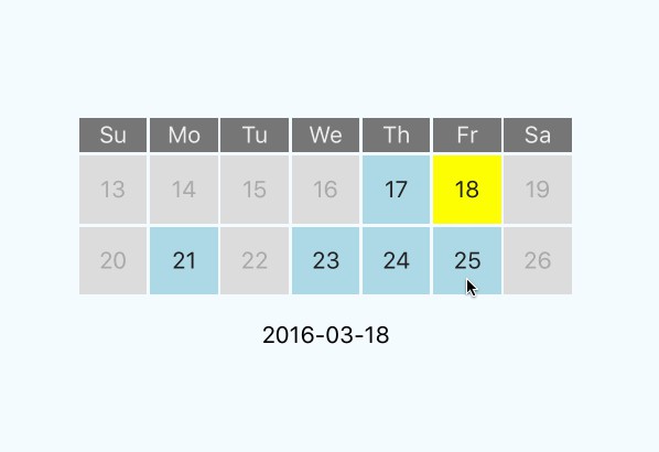 Simple mini calendar or date picker for React Native