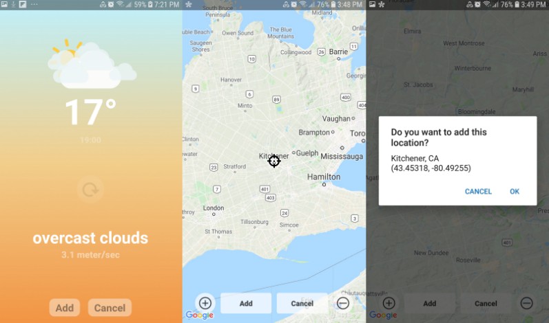 Simple weather app for ios and android