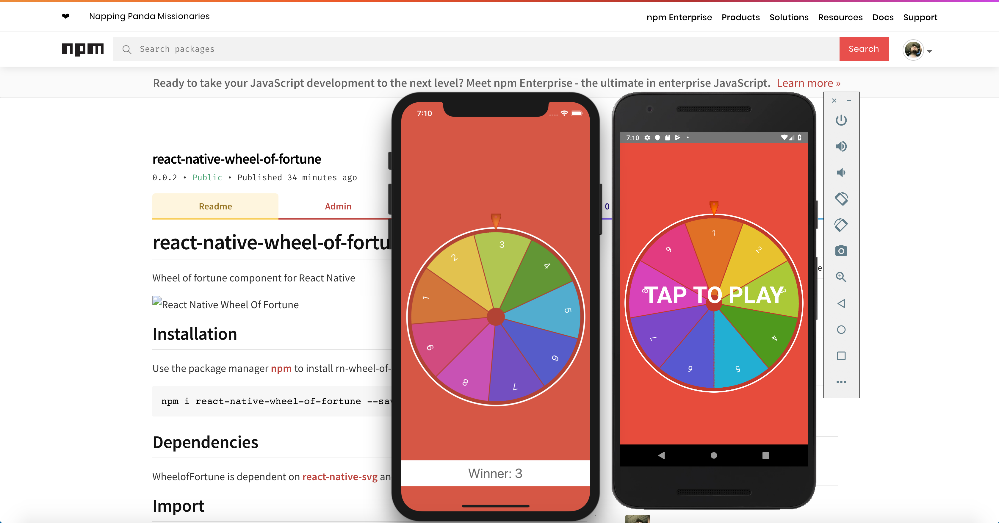 Wheel Of Fortune Component For React Native
