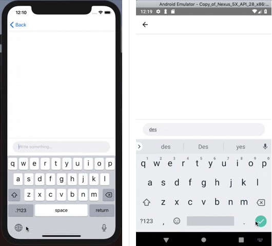 Keyboard - React Native Example for Android and iOS