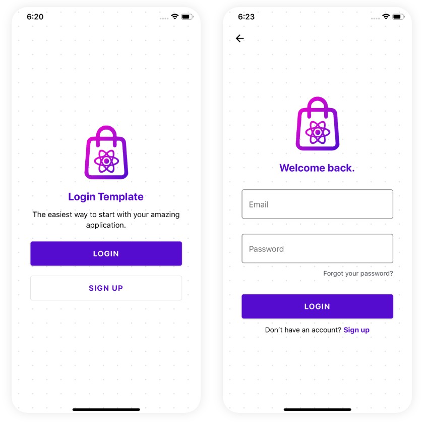 login-screen-app-template-in-react-native-free-download