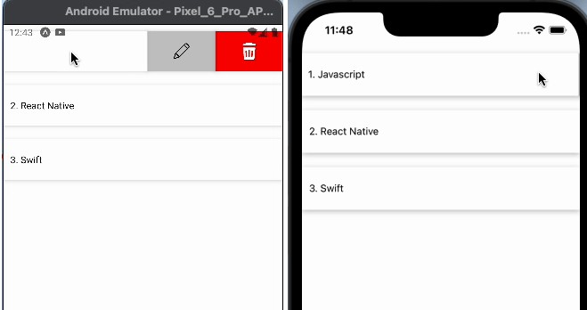 React Native Swipeable List