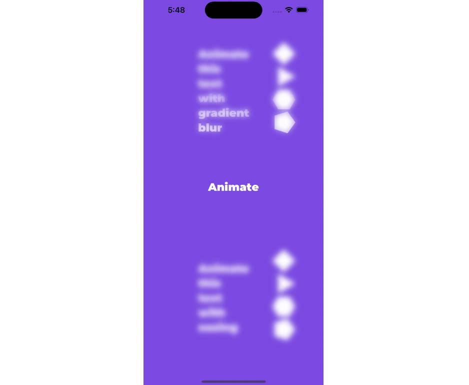 React Native Animated Blur component