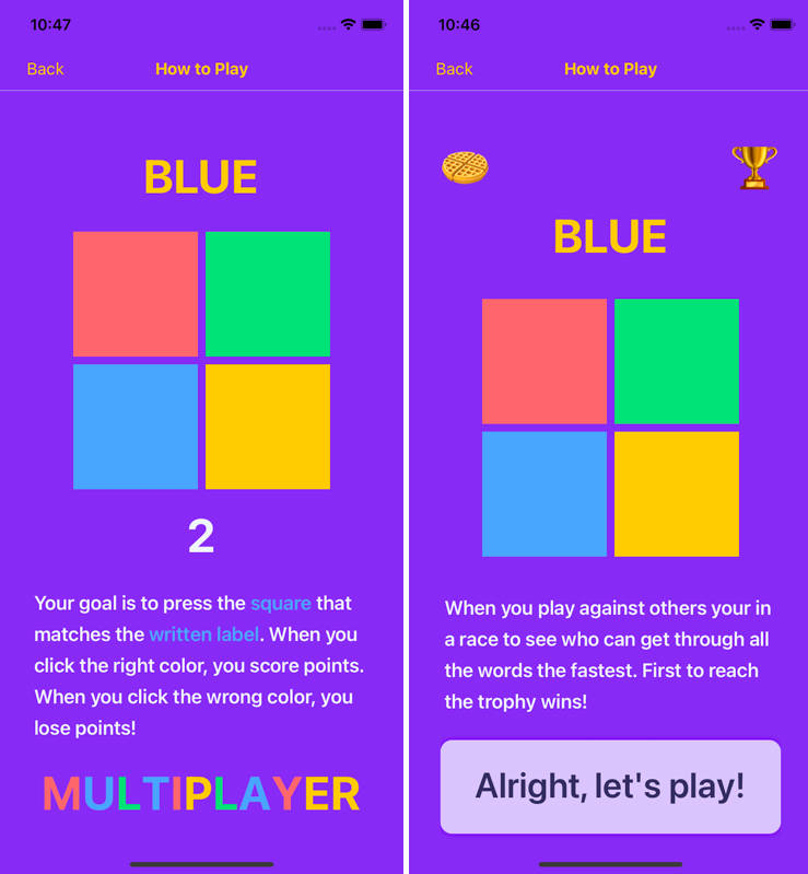 A casual game based on the Stroop effect with React Native